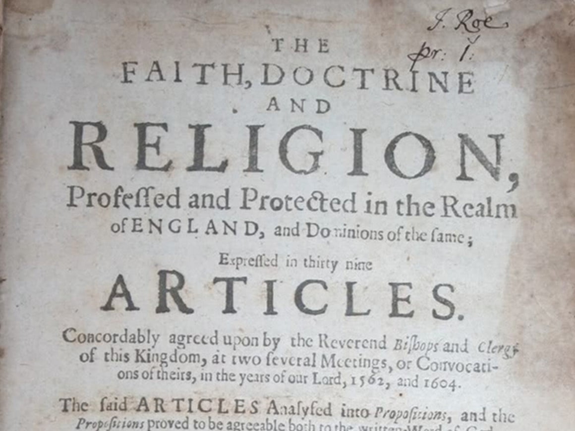 The 39 Articles Project Article 1 The North American Anglican