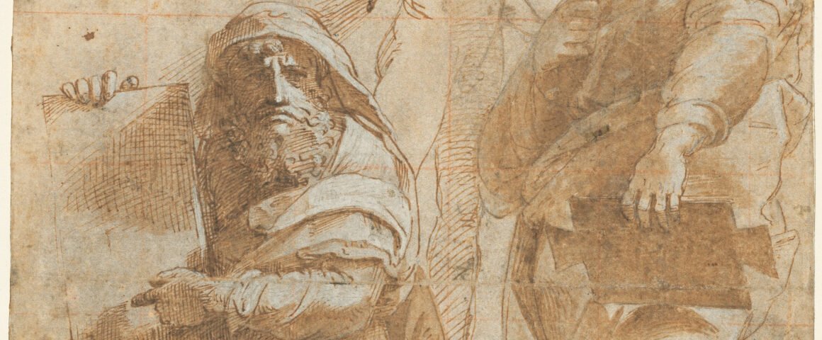 The prophets Hosea and Jonah. Drawing by Raphael.