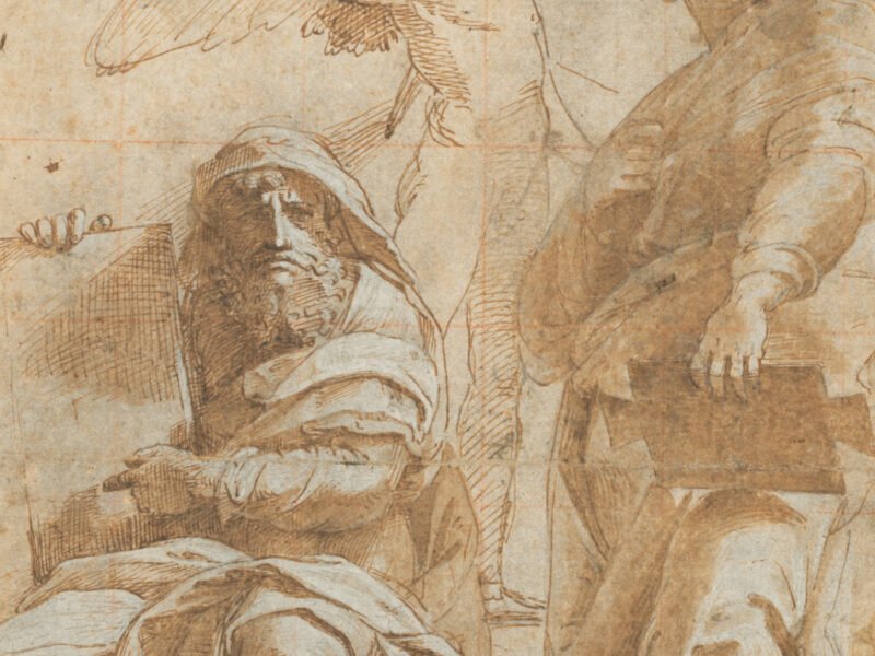 The prophets Hosea and Jonah. Drawing by Raphael.